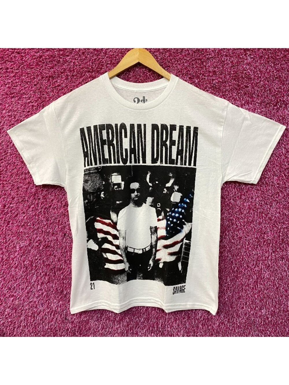21 Savage American Dream Flag Portrait T-Shirt Large